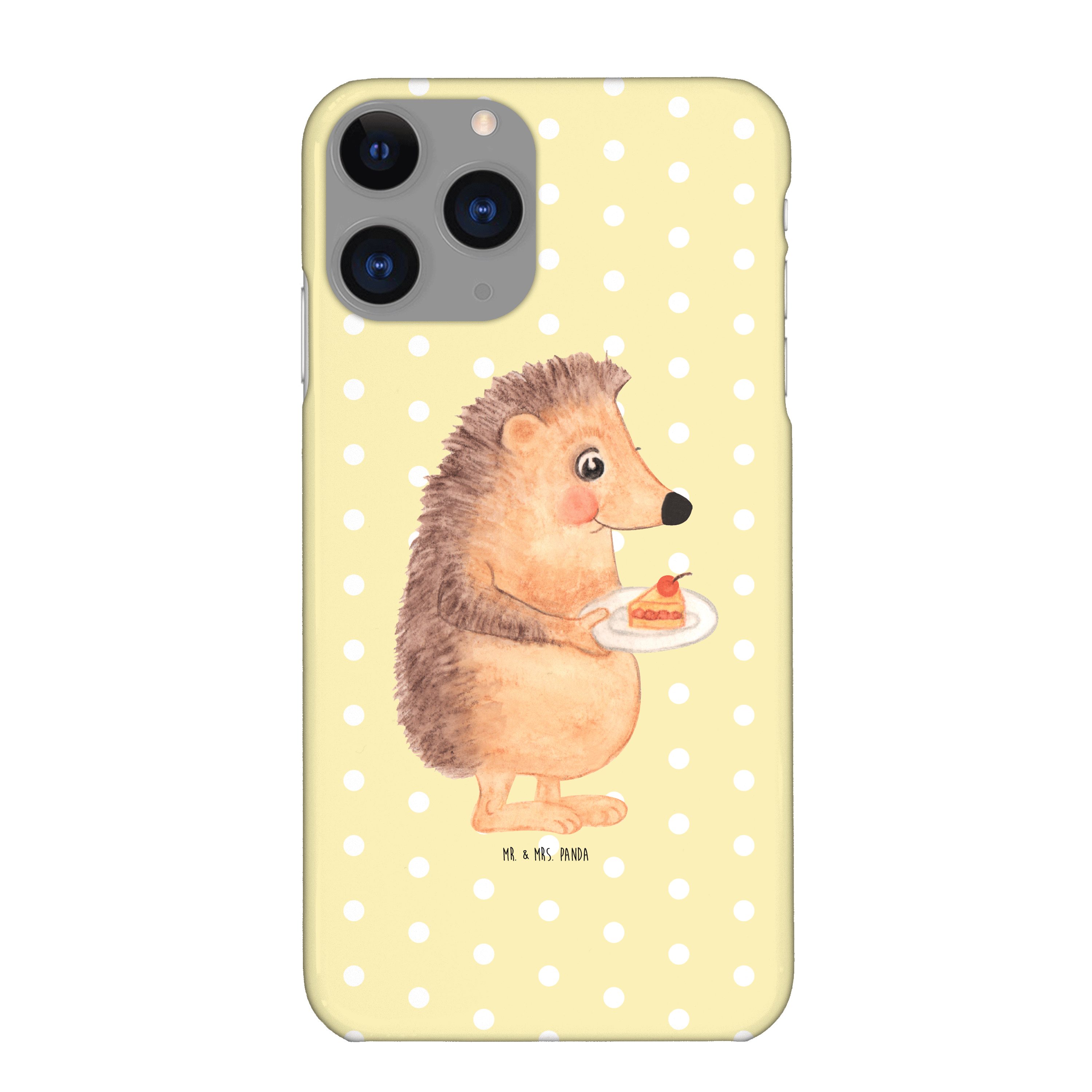 Mr. & Mrs. Panda Handyhülle »Igel mit Kuchenstück Weiß Geschenk